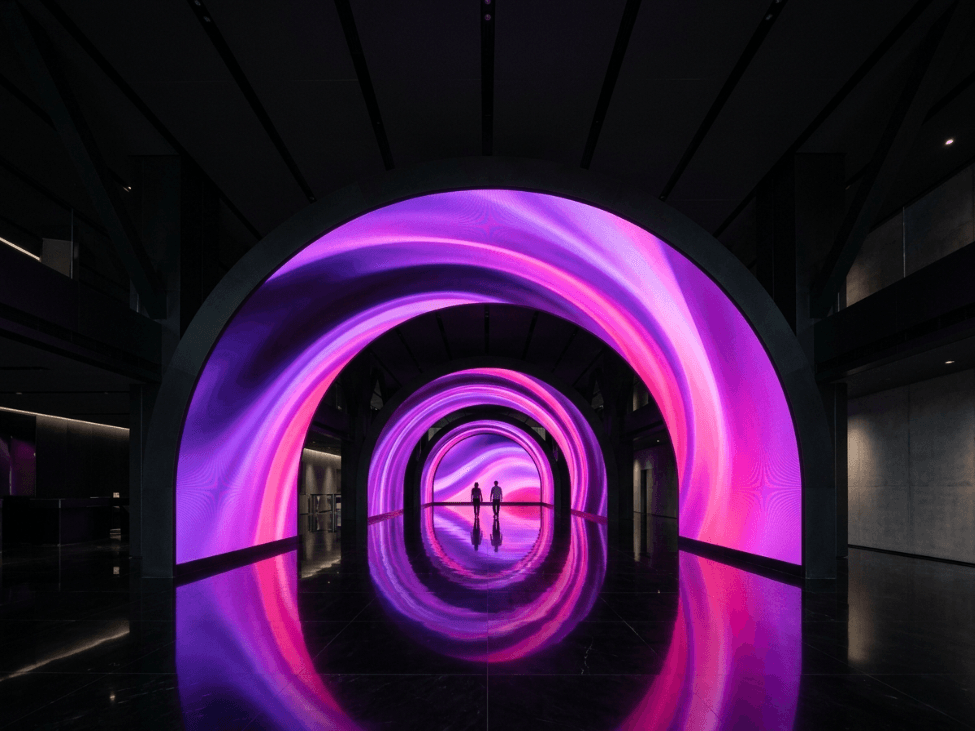 Creative LED · Curved atrium installation